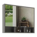 Ver imagem 1 de Espelheira para Banheiro 2 Portas com Nichos 80cm Multimóveis CR10177 Cimento