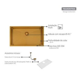 Cuba Tramontina Design Collection Quadrum Inox 70X40 Cm - 2