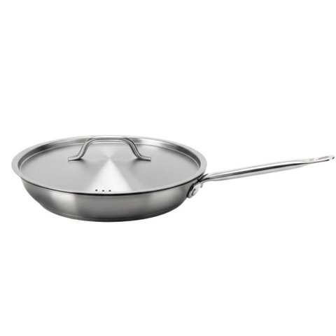 Frigideira Profissional com Tampa 1,85l Aço Inox 24cm Brinox Fundo Triplo