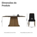 Ver imagem 3 de Conjunto Sala de Jantar Tampo de Vidro 6 Cadeiras Rustic/Preto/Oxford Peônia Madesa