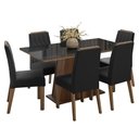 Ver imagem 2 de Conjunto Sala de Jantar Tampo de Vidro 6 Cadeiras Rustic/Preto/Oxford Peônia Madesa