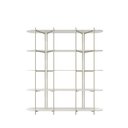 Ver imagem 2 de Estante de Livros 5 Prateleiras Aço com MDF Enya 180 cm - Off White Fosco c/ Champanhe