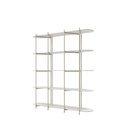 Ver imagem 3 de Estante de Livros 5 Prateleiras Aço com MDF Enya 180 cm - Off White Fosco c/ Champanhe