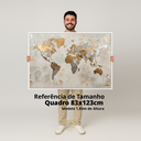 Ver imagem 3 de Quadro Mapa Mundi Texturas Nobres Dourado com Cinza 123x83
