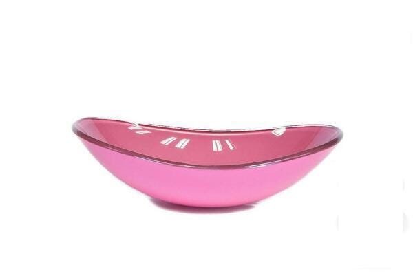 Cuba de Vidro Oval 55cm Rosa - 1