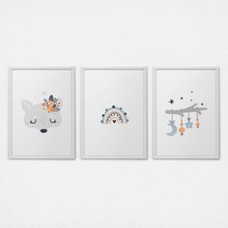 Trio Quadros para Quarto Infantil - 1