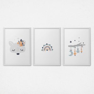 Trio Quadros para Quarto Infantil