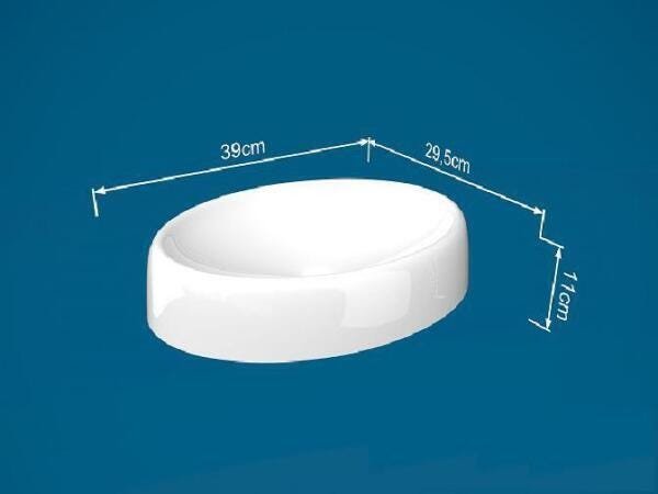 Cuba De Apoio Para Banheiro Toleato Oval Luzza 39Cm Preto - 3