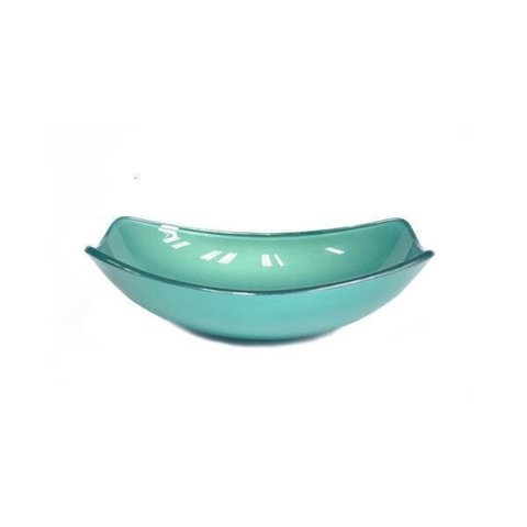 Cuba De Vidro Oval Chanfrada 51Cm Verde