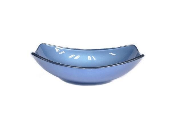 Cuba De Vidro Oval Chanfrada 51Cm Azul - 1