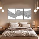 Ver imagem 3 de Quadro Decorativo Abstrato Linhas Kit 3 Quadros
