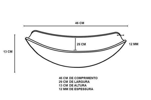 Cuba De Vidro Oval Chanfrada 46Cm Marrom - 2