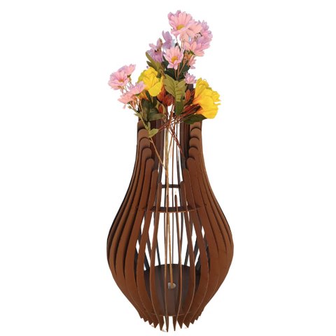 Vaso de Chão Decorativo Grande Andromeda Mdf:marrom/85x30cm