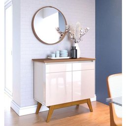 Aparador para Sala Buffet Classic 2 Portas Off White Freijó - Imcal - 3