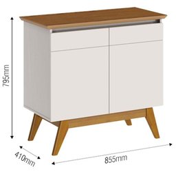 Aparador para Sala Buffet Classic 2 Portas Off White Freijó - Imcal - 2