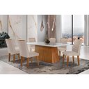 Ver imagem 1 de Sala de Jantar Completa Luna C- Tampo de Vidro Canto Curvo 180x90cm e 6 Cadeiras Londrina Imbuia-off