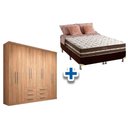 Ver imagem 1 de Cama Box Casal + Colchão Classic + Guarda Roupa Master 8.6 Atacama