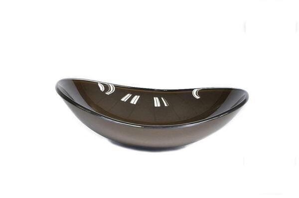 Cuba De Vidro Oval 55Cm Marrom - 1