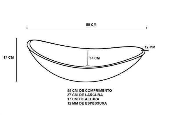Cuba De Vidro Oval 55Cm Marrom - 2