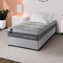 Ver imagem 1 de Conjunto Cama Box c/ Molas Ensacadas Sheffield Cinza Solteiro 88x188x65