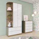 Ver imagem 1 de Quarto de Bebê com Cômoda e Guarda Roupas Labirinto Henn