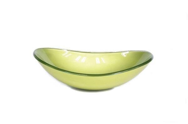 Cuba de Vidro Oval 55cm Verde Oliva - 1