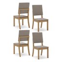 Ver imagem 2 de Cadeira para Mesa de Jantar Ambiente Milla Kit 4 Peças Nature Marrom Amêndoa - Henn