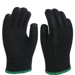 12 Pares Luvas de Algodão Preta C/ Pigmento - Ldi Safety - 1