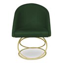 Ver imagem 4 de Kit 02 Cadeiras Poltrona de Jantar Bela Suede Verde Base Metálica Luxo Dourado - Pallazio