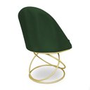 Ver imagem 6 de Kit 02 Cadeiras Poltrona de Jantar Bela Suede Verde Base Metálica Luxo Dourado - Pallazio