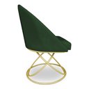 Ver imagem 5 de Kit 02 Cadeiras Poltrona de Jantar Bela Suede Verde Base Metálica Luxo Dourado - Pallazio