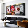 Quadro Dolar Bitcoin Art de Rua Moderno:140x70 cm/BORDA INFINITA - 4