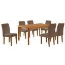 Ver imagem 2 de Conjunto Mesa de Jantar 180cm com 6 Cadeiras Estofadas Multimóveis Crrft-CON051 Madeirado/