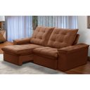 Ver imagem 2 de Sofá Retrátil Reclinável para Sala 3 Lugares 210cm Nijma F04 Veludo Terracota - Lyam Decor