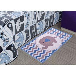 Tapete Infantil 0,57x1,00 Funny Elefante Azul - 1