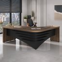 Ver imagem 2 de Mesa para Escritório Diretor Nogal/preto 6129 - Artany Móveis