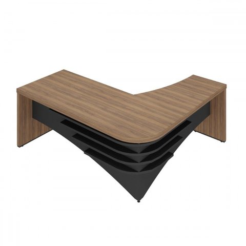 Mesa para Escritório Diretor Nogal/preto 6129 - Artany Móveis