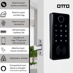 Fechadura Inteligente Auxiliar de Embutir - Tt200 - Otto Brasil - 3