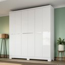 Ver imagem 1 de Guarda-roupa Casal 6 Portas 2 Gavetas Internas E530 Kappesberg Branco