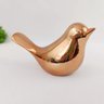 Enfeite Passaro Cobre Rose Gold 11x20x8cm Ceramica Decoração - 3