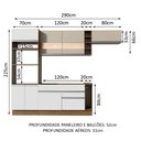 Ver imagem 4 de Armário de Cozinha Completa 290cm Branco/Crema Safira Madesa 03