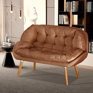 Namoradeira Sênior Decorativa P Recepção Consultório Suede:terracota Suede