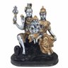 Shiva Parvati E Ganesha Estátua Família Indiano Prata E Ouro - 1