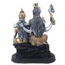 Shiva Parvati E Ganesha Estátua Família Indiano Prata E Ouro - 3