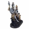 Shiva Parvati E Ganesha Estátua Família Indiano Prata E Ouro - 2