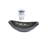 Cuba De Vidro Oval 55Cm Grafite + Valvula Click - 1