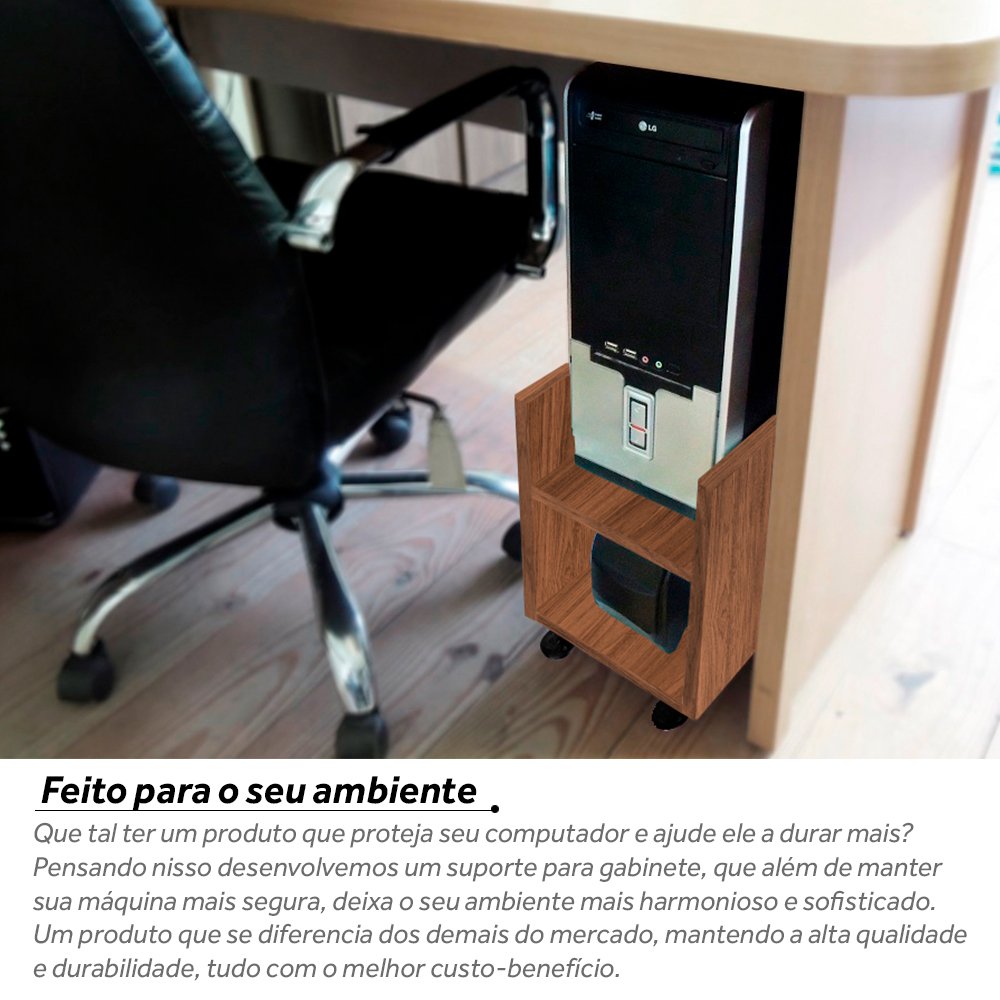 Suporte Cpu Gabinete e Estabilizador Nobreak com Rodízio Villandry - 2