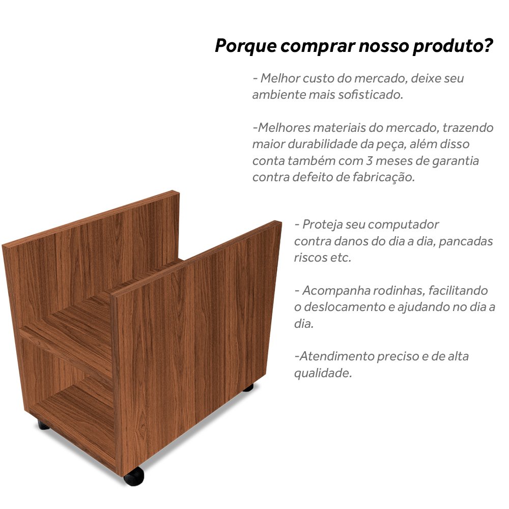 Suporte Cpu Gabinete e Estabilizador Nobreak com Rodízio Villandry - 4