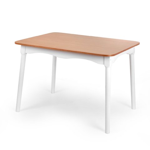 Mesa de Jantar Colonial Clássica Rústica Retangular Branca/mel