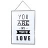 Placa My True Love Em Vidro E Metal Preto 20X1,4X28Cm - 1